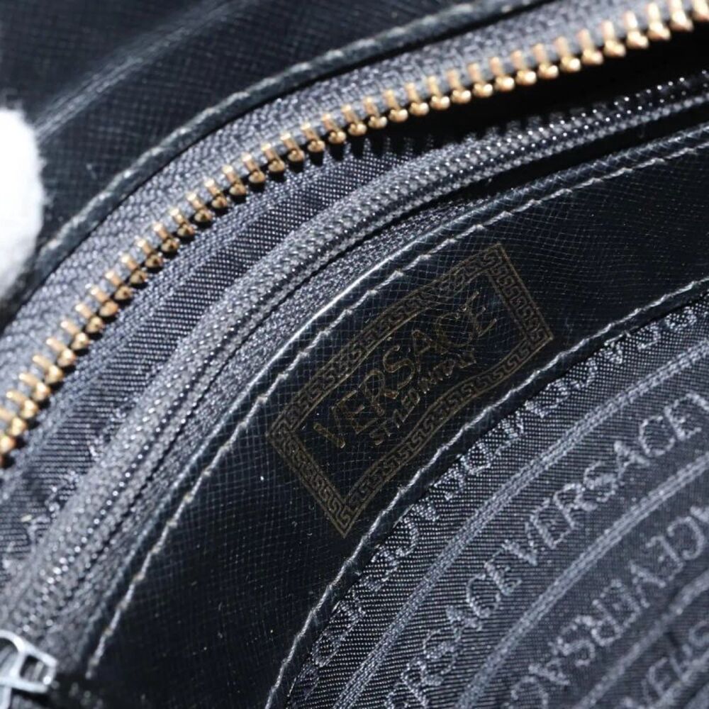 Versace Vintage Leather Black Leather Handbag - Picture 6 of 16